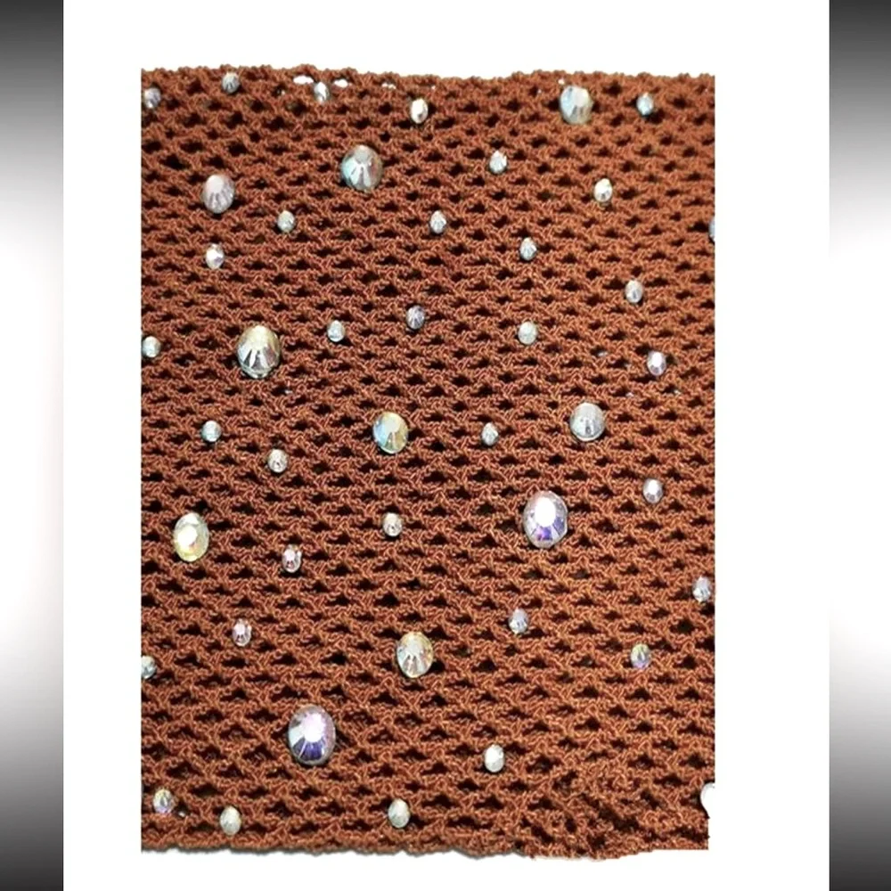 Brown Fishnet Sparkling Rhinestone Tights NEW 🏷️